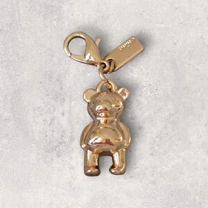 Golden Teddy Bear Bag Charm Keychain - Cute Trendy Accessory - No Brand